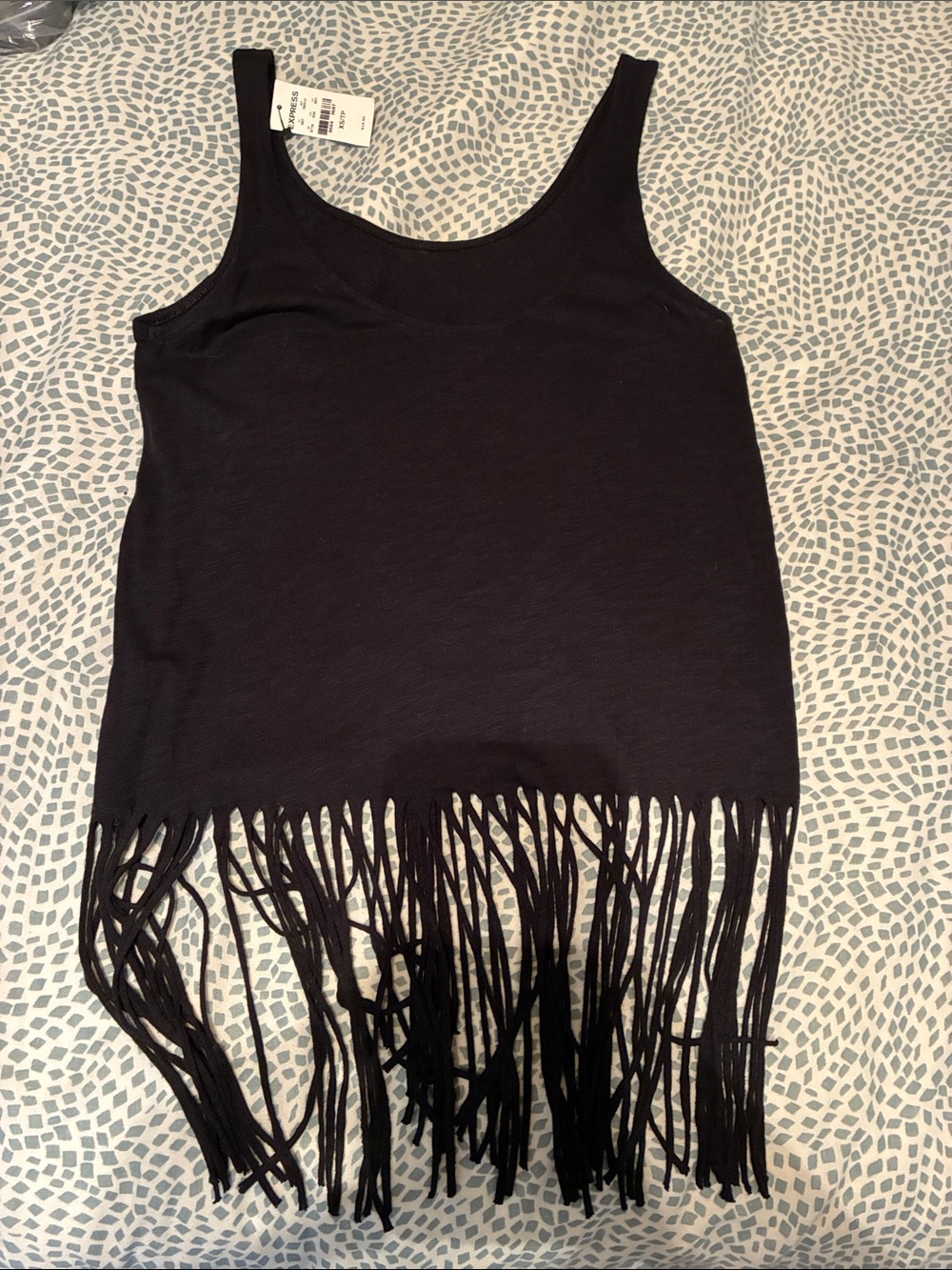 Black Express Fringe Tank Top - Picture 5 of 5